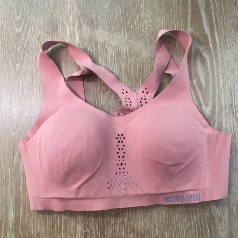 Victoria's Secret Victoria Sport bra 32C Angel Max Pink Peach Racer back padded